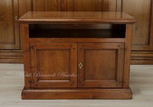 Mobiletto porta Tv in stile classico da 90 cm in legno massello di noce